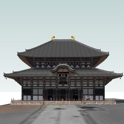 日式寺庙su模型