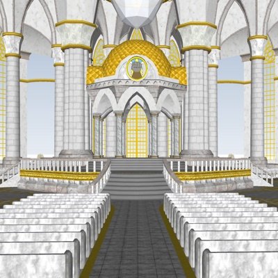 欧式教堂su模型