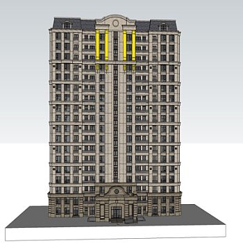 法式高层公寓楼su模型