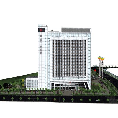 现代医院大楼su模型