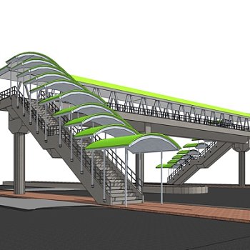 现代人行天桥su模型