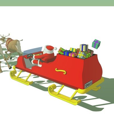 欧式雪橇车su模型
