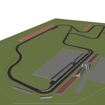 现代赛车跑道su模型