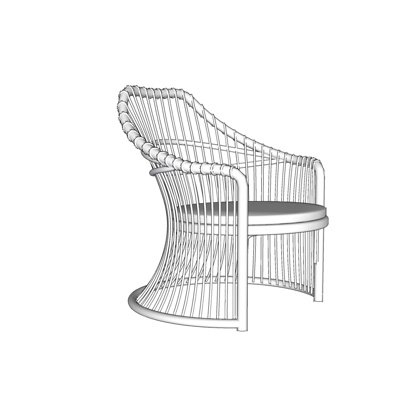 现代藤椅su模型