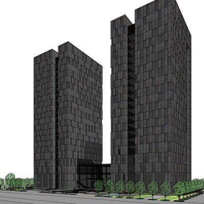 现代办公楼su模型