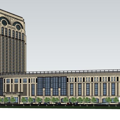 新古典酒店su模型