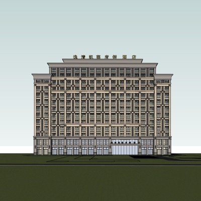 现代酒店su模型
