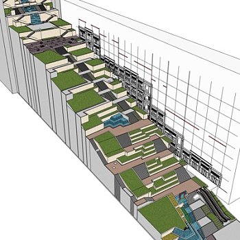 现代沿街商业建筑su模型