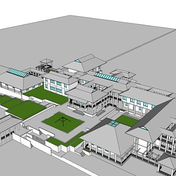 新中式建筑su模型