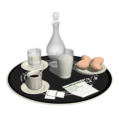 现代早餐桌su模型