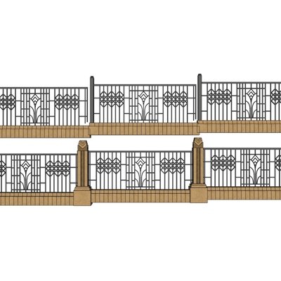 欧式铁艺围栏su模型