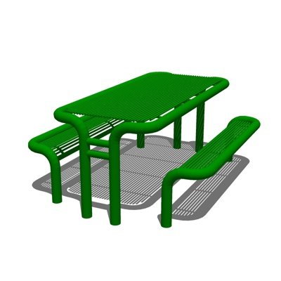 现代铁艺公用桌椅su模型