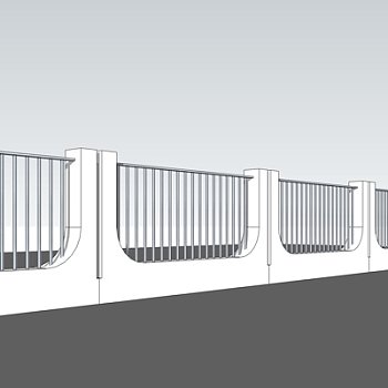 现代铁艺护栏su模型
