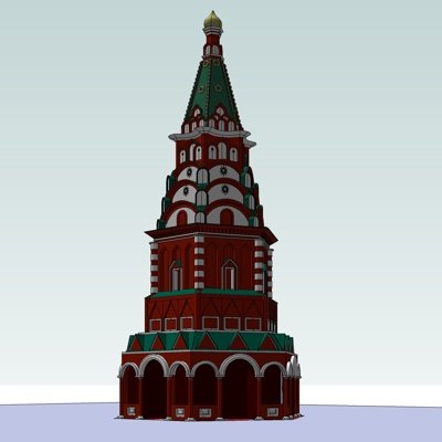 欧式塔建筑su模型