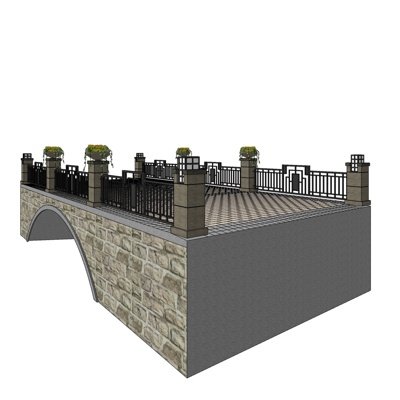欧式石拱桥su模型