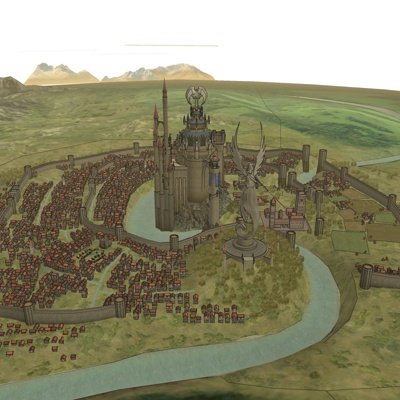欧式城堡建筑规划su模型