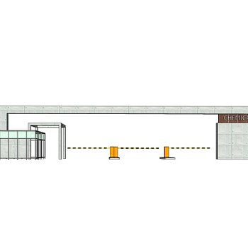 现代办公入口su模型