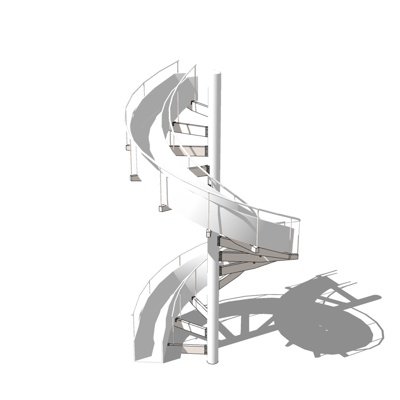 现代环形楼梯su模型