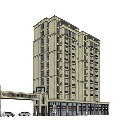 新古典公寓楼su模型