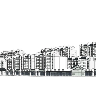 新中式公寓楼su模型
