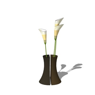 现代水仙花花瓶su模型