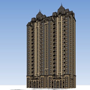 欧式高层公寓su模型