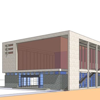 现代办公楼外观su模型