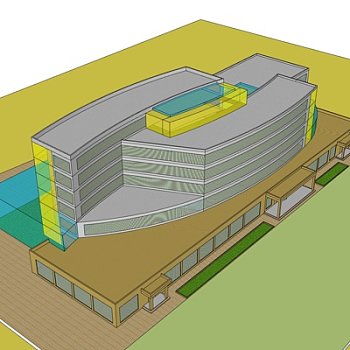 现代办公楼su模型