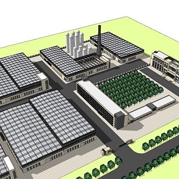 现代商业建筑规划su模型