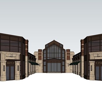 欧式沿街商业建筑su模型