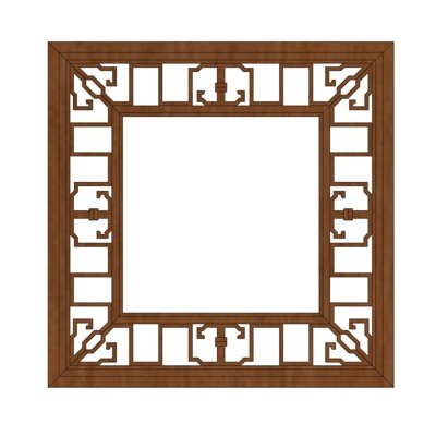 新中式实木窗格su模型