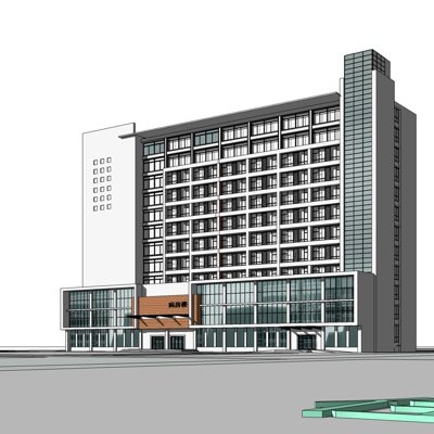 现代医院住院楼su模型
