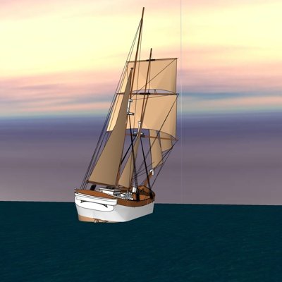 现代帆船su模型