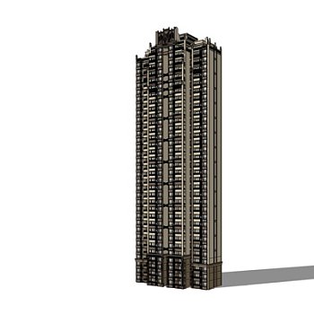 欧式高层住宅su模型