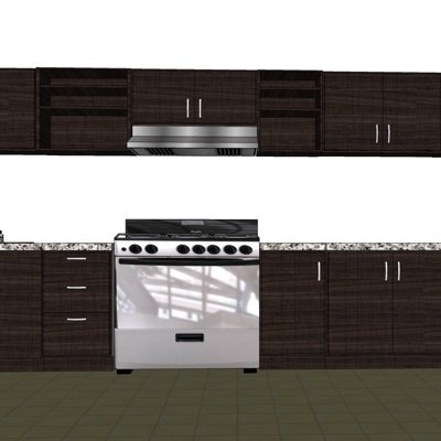 现代厨房su模型