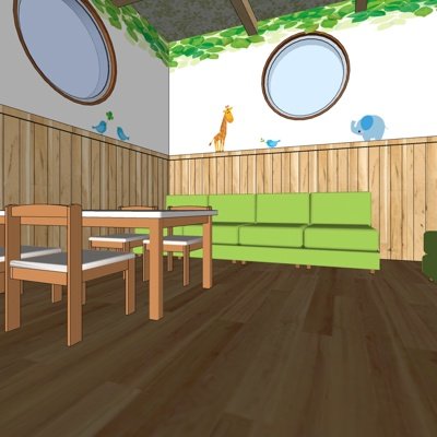 现代幼儿园活动室su模型