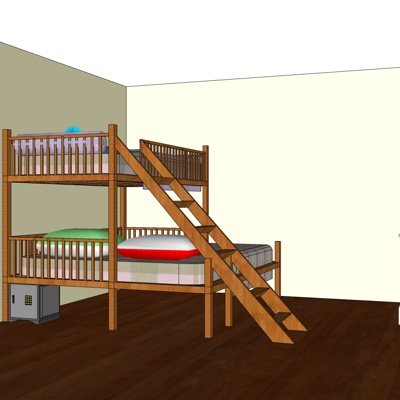 北欧儿童房su模型