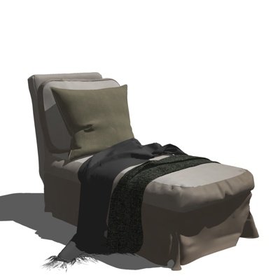 现代高背休闲沙发su模型