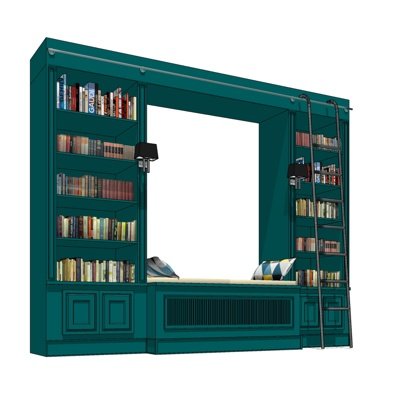 欧式实木书柜su模型