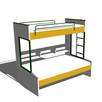 现代儿童床su模型