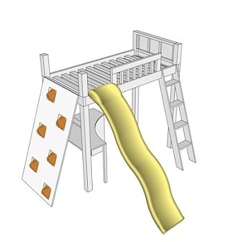 北欧儿童床su模型