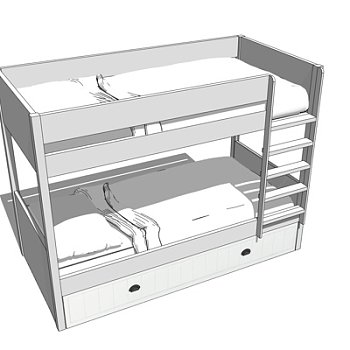 简欧儿童床su模型