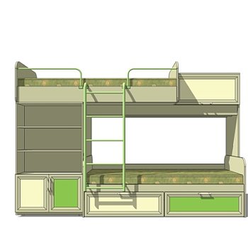 北欧儿童床su模型