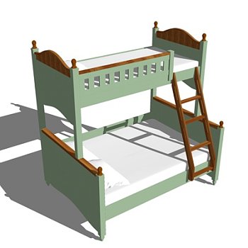 简欧儿童床su模型
