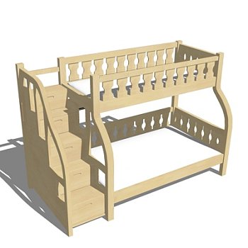 北欧儿童床su模型