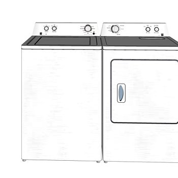 现代洗衣机su模型
