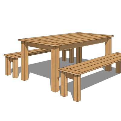现代实木休闲桌椅su模型