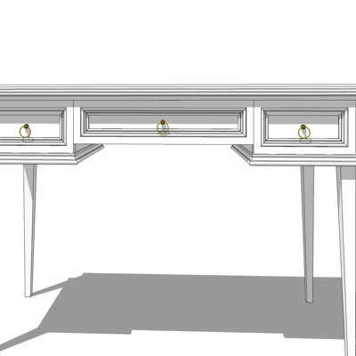 欧式实木书桌su模型