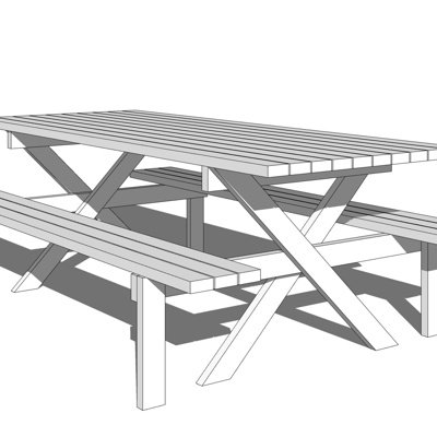 现代实木休闲桌椅su模型