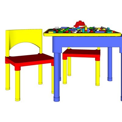 现代儿童桌椅su模型
